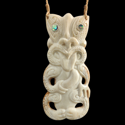 Hei Tiki Parāoa - Whale Bone Tiki Pendant