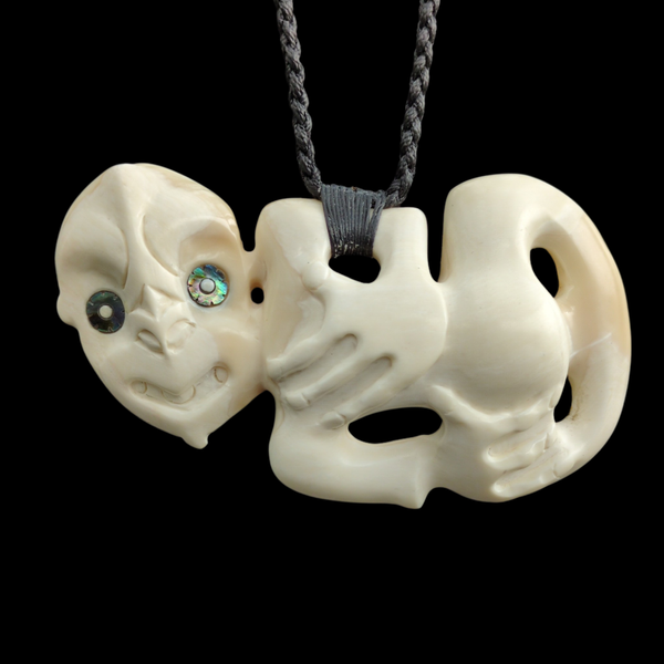 Hei Tiki Parāoa - Whale Tooth Tiki Pendant