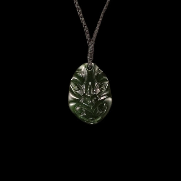 Wheku Kawakawa - Greenstone Carved Pendant - Sands Carving Studio