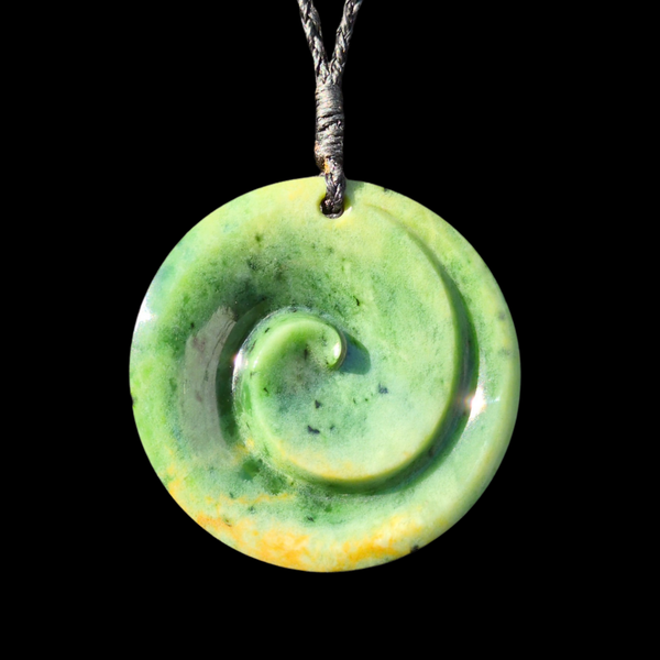 Koru Raukaraka - Greenstone Spiral Pendant