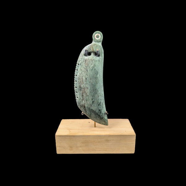 Manaia Inanga - Greenstone Guardian Pendant Sculpture - Sands Carving Studio