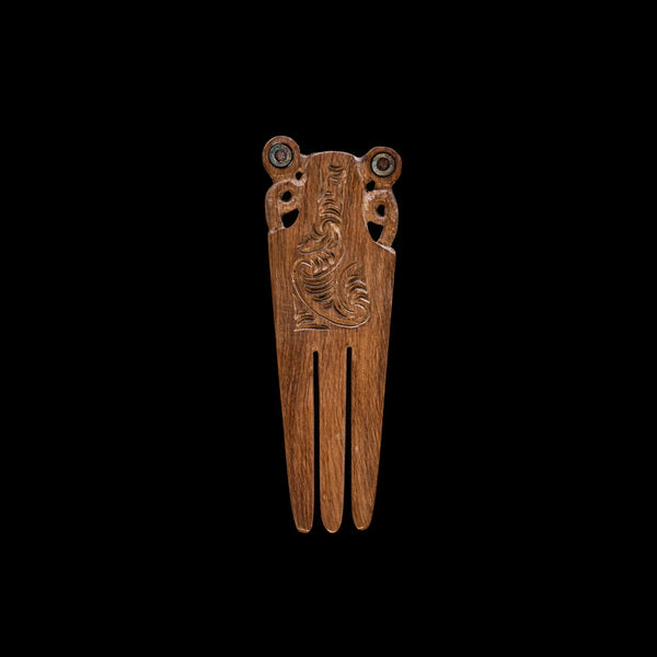 Black Maire Heru - Traditional Māori Hair Ornament - Sands Carving Studio