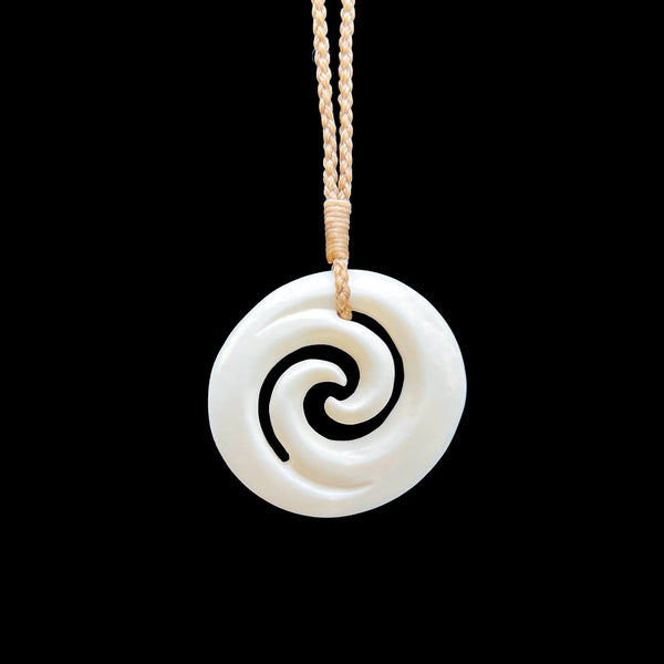 Bone Double Koru - Naki Fehoko - Sands Carving Studio