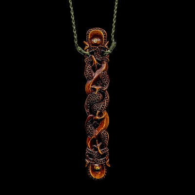 Manaia Pouwhenua - Antiqued Bone Carved Pendant | Yuri Terenyi - Sands Carving Studio